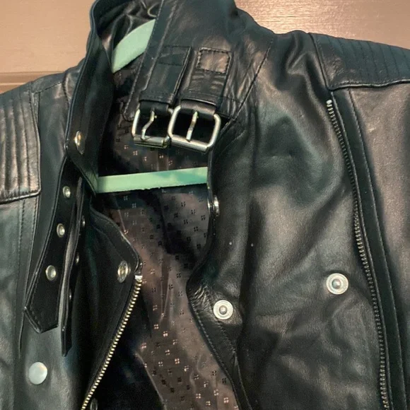 Unbranded black genuine leather jacket L - Picture 4 of 5